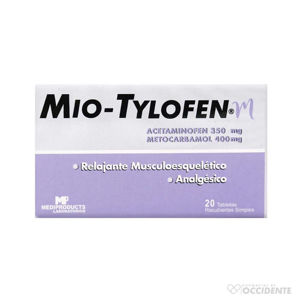 MIOTYLOFEN TABS. RECUBIERTA 350MG X 20
